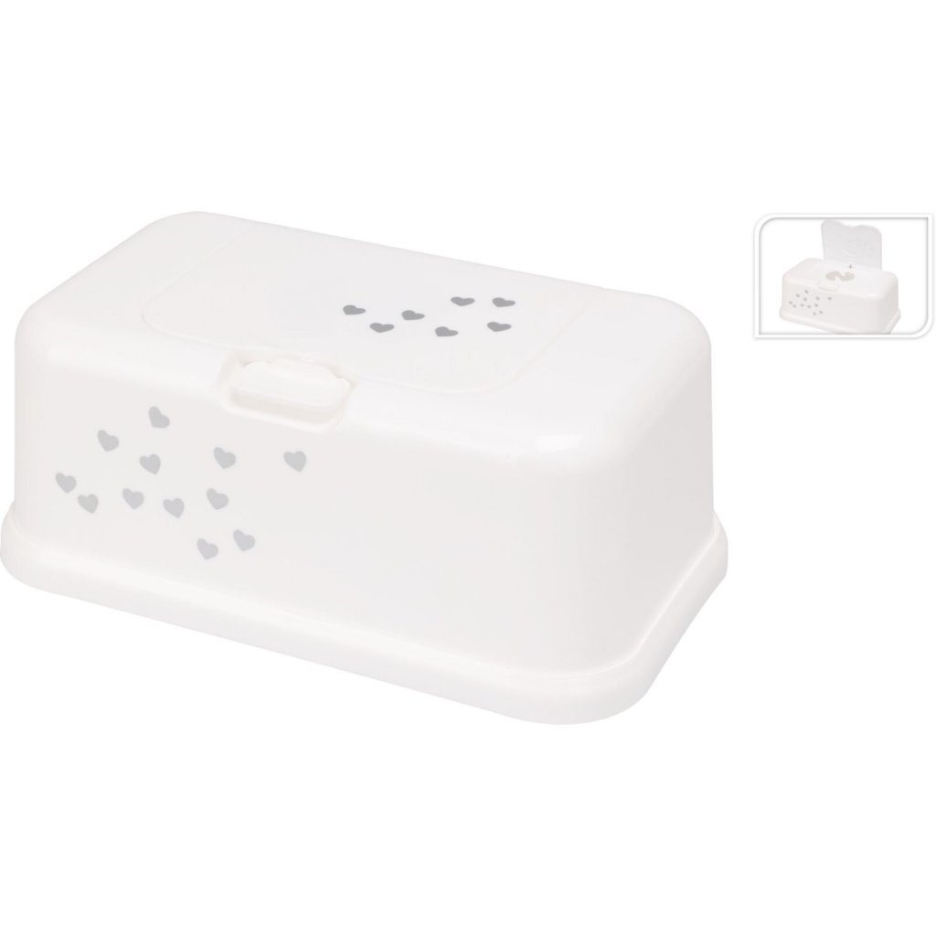 Overige Merken Tissuehouder Hartjes 22X13X9 Cm Wit/Grijs