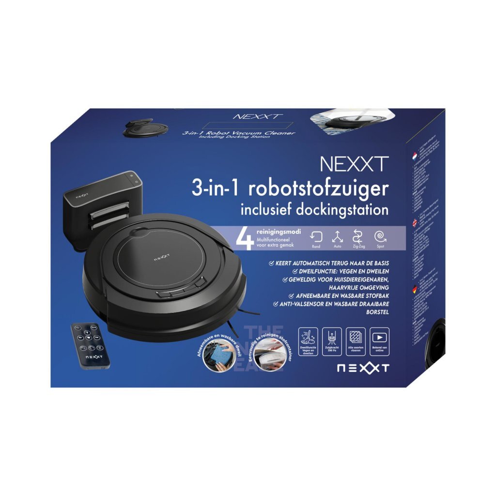 Overige Merken Nexxt 3In1 Robotstofzuiger Met Dockingstation Zwart