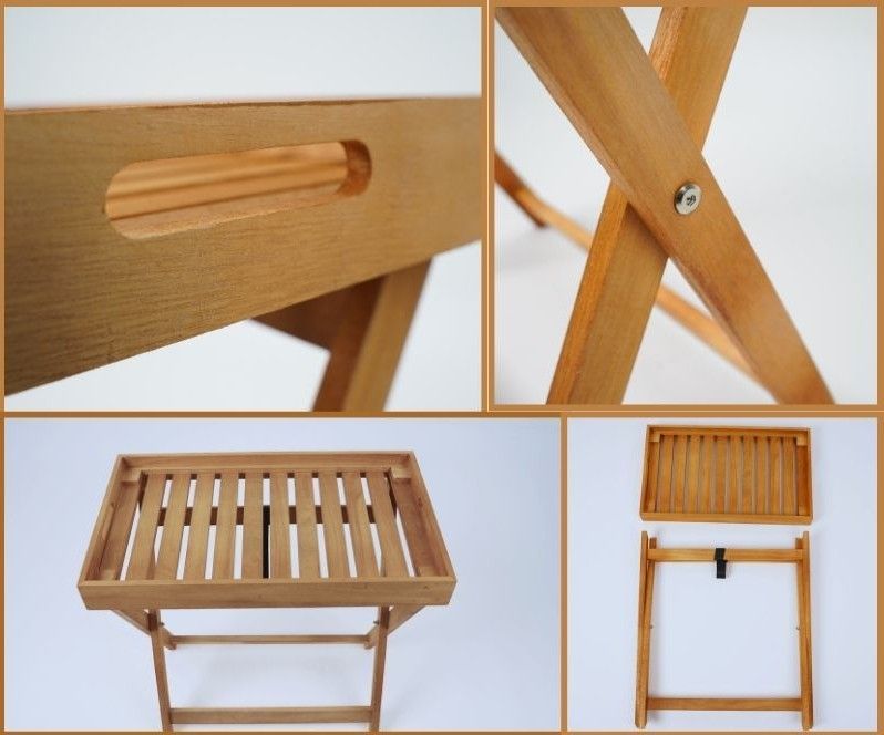 Ceruzo Bijzettafel Malibu - Inklapbaar Met Afneembaar Dienblad - 50 X 30 X 50 Cm