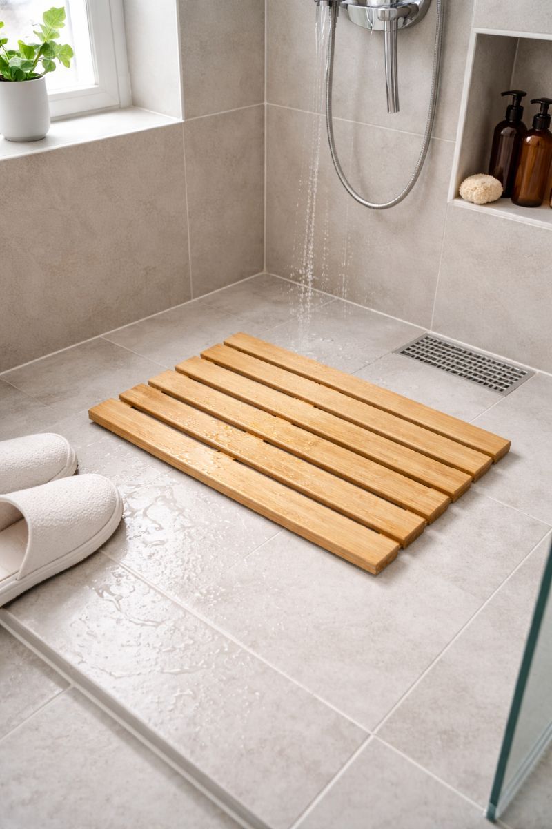 Ceruzo Douchemat - Antislip - Bamboe - 50 X 30 Cm