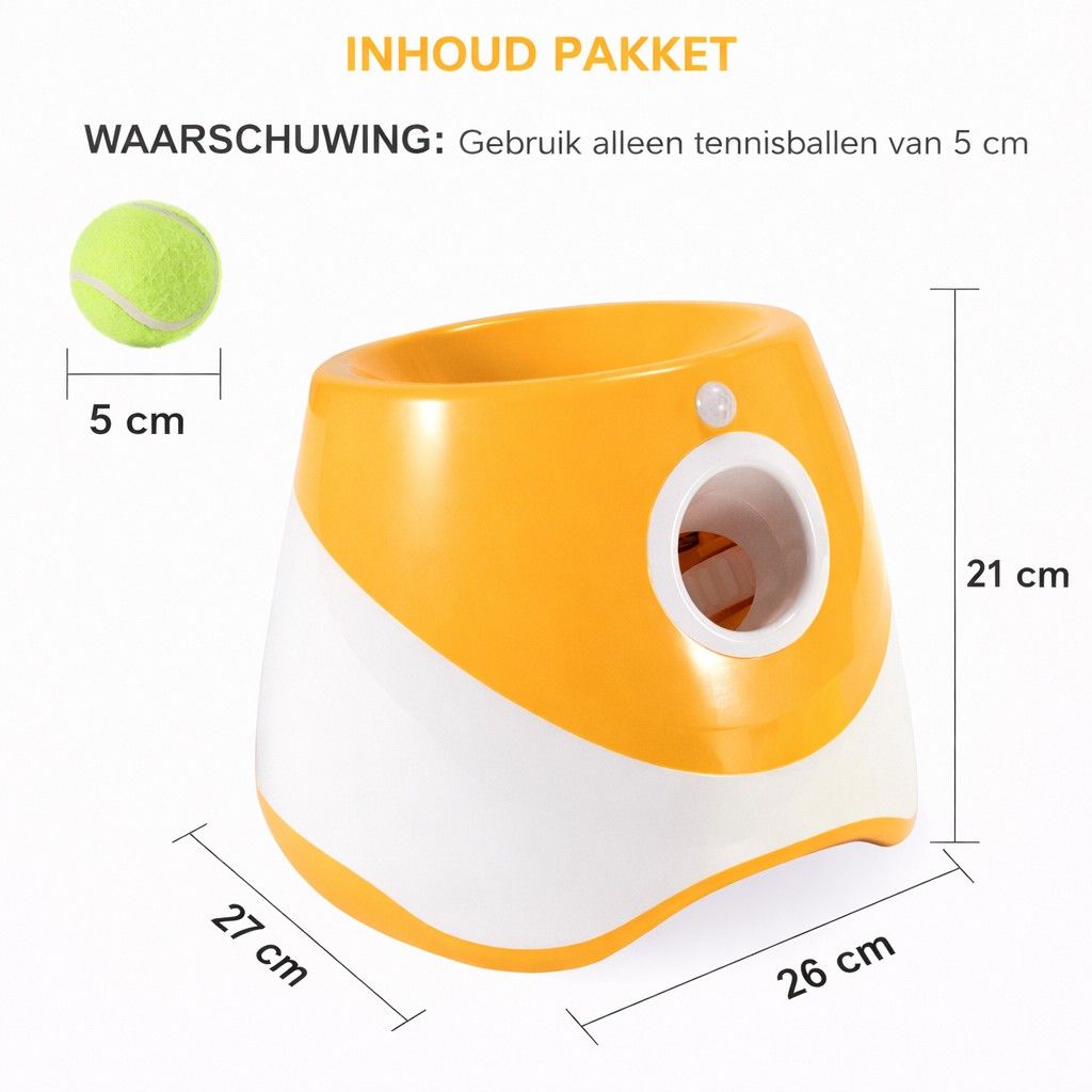 Ceruzo Automatische Ballenwerper - Oplaadbaar - 3 Werpsafstanden - 6 Ballen