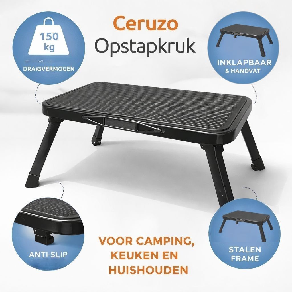 Ceruzo Opstapkruk - Inklapbaar - Camping - Caravan - Keuken
