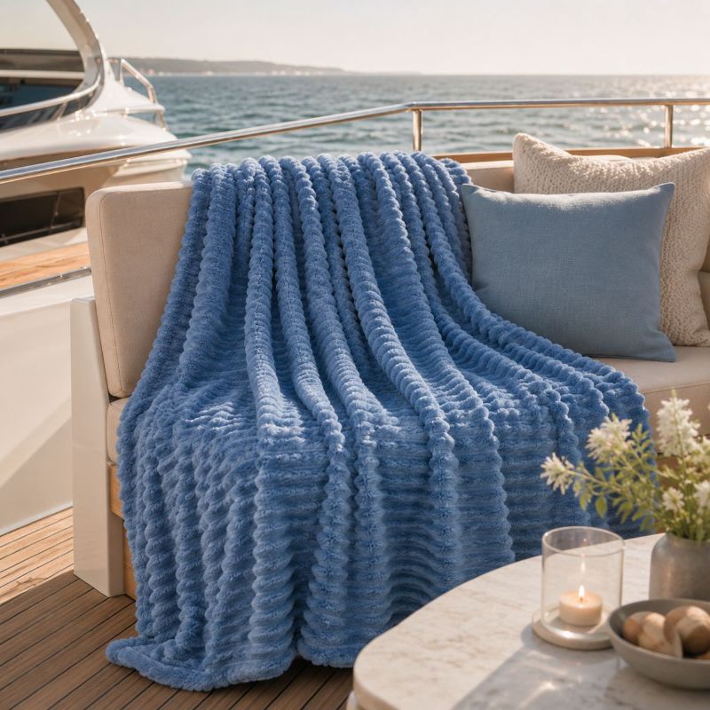 Ceruzo Fleece Deken - 150X200 Cm - Denim Blauw