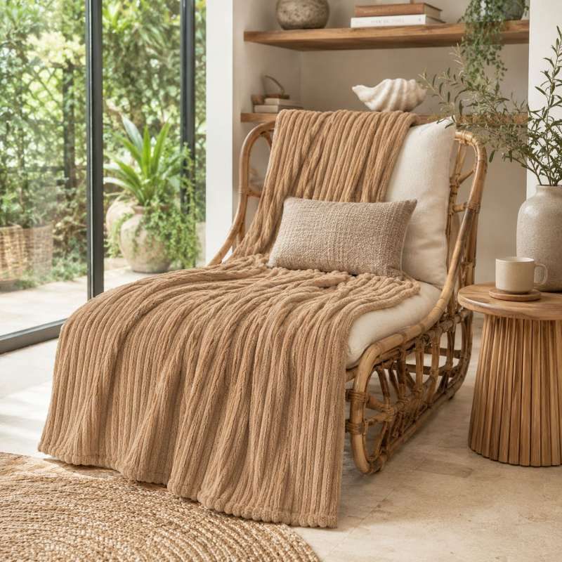 Ceruzo Fleece Deken - 150X200 Cm - Camel