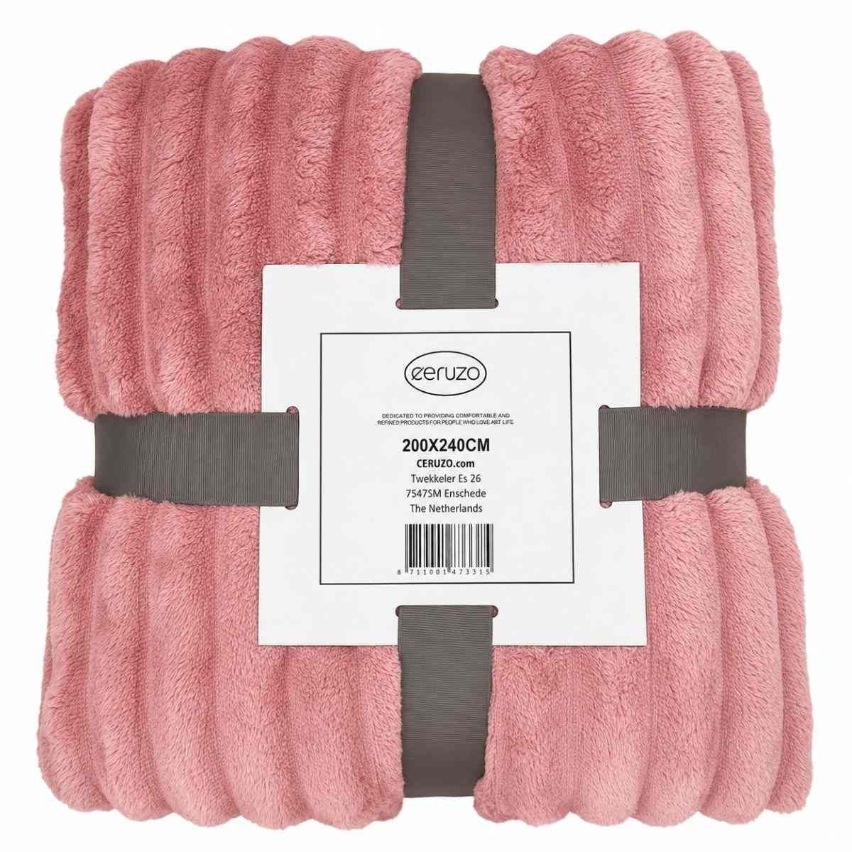 Ceruzo Fleece Deken - 200X240 Cm - Roze