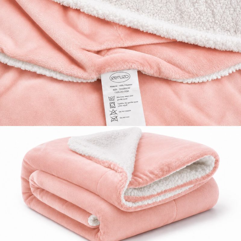 Ceruzo Sherpa Fleece Deken - 150X200 Cm - Roze