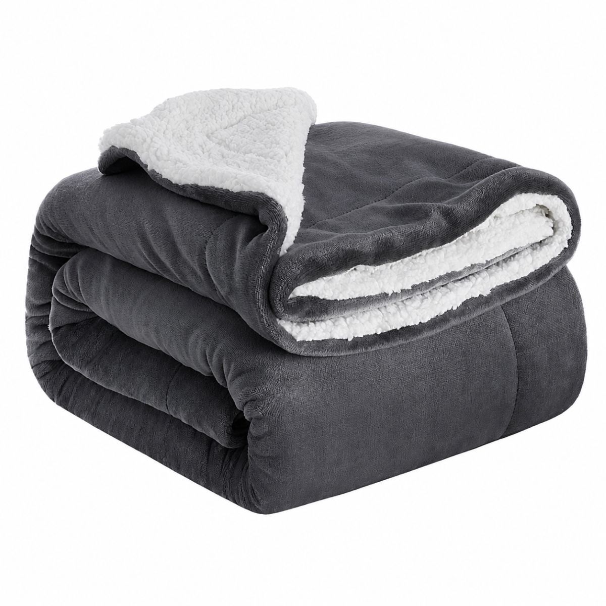 Ceruzo Sherpa Fleece Deken - 150X200 Cm - Donker Grijs