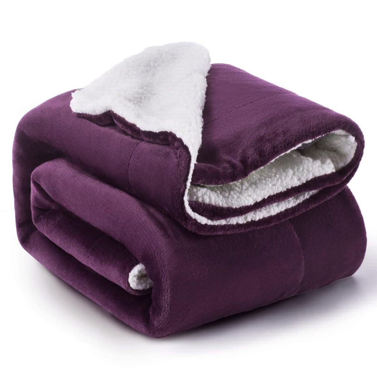 Ceruzo Sherpa Fleece Deken - 150X200 Cm - Paars