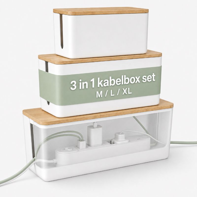 Ceruzo Kabelbox Wit - 3-Delig