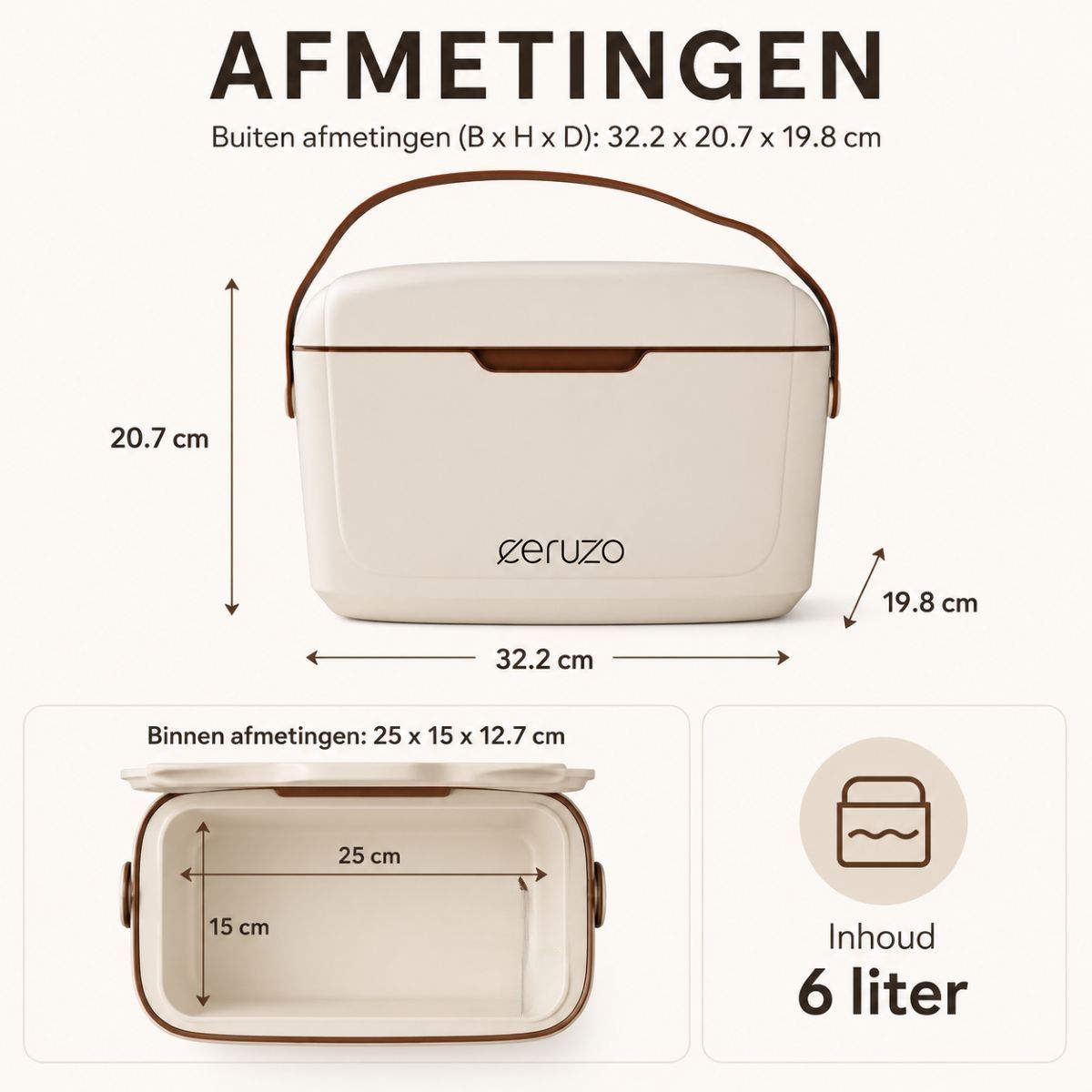 Ceruzo Koelbox 6 Liter - Trendy Taupe