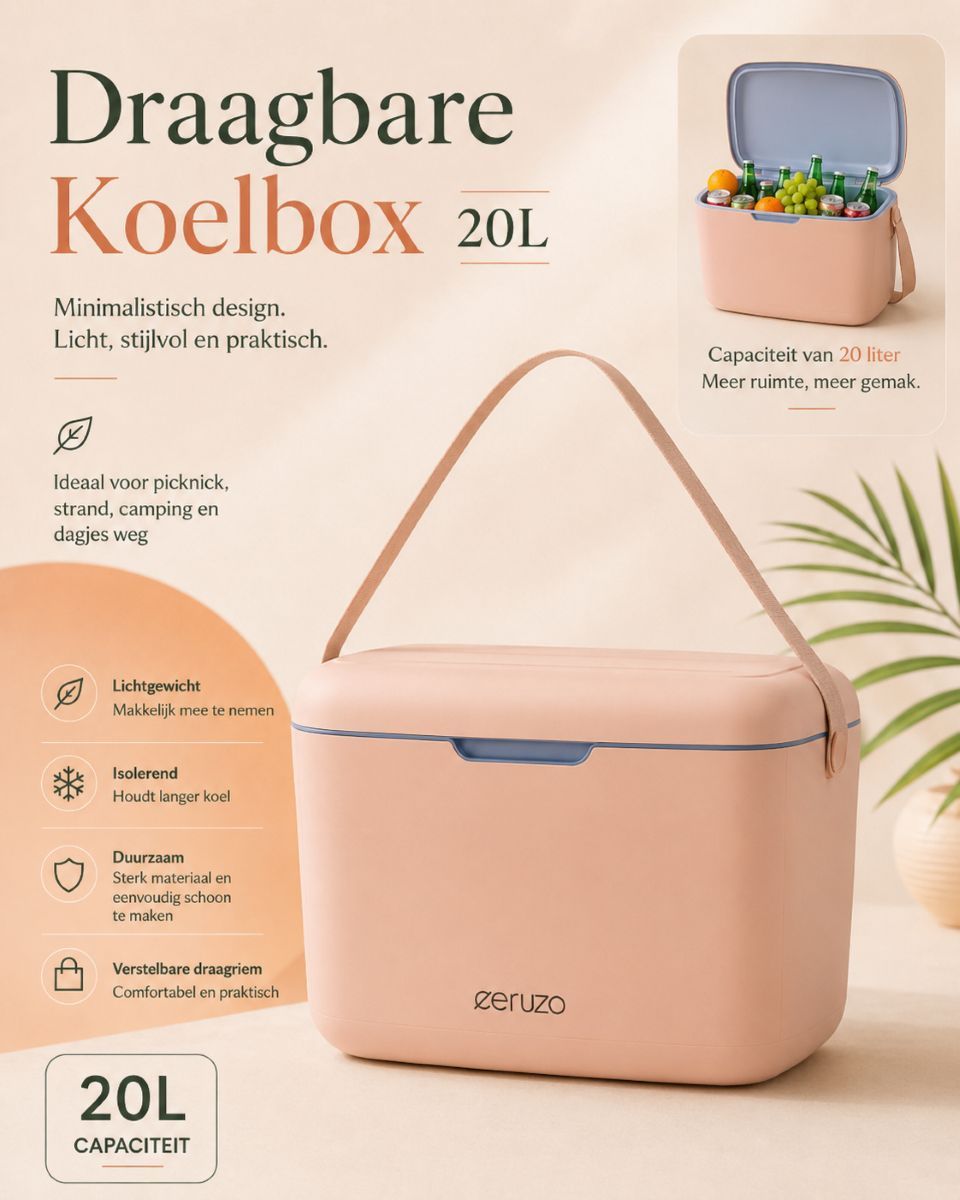 Ceruzo Koelbox 20 Liter - Trendy Roze