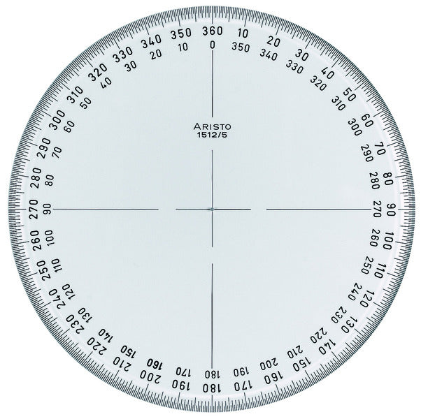 Aristo Ar-1512/5 Kompasroos 360° 12 Cm Glashelder Plexiglas