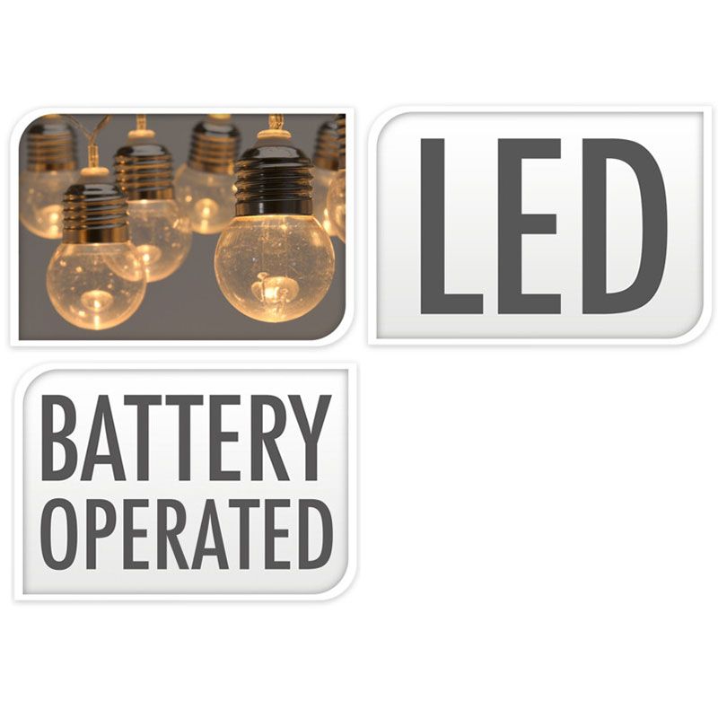Feestverlichting - 30 Led Bolletjes - 4.50 Meter - Warm Wit - Op Batterijen