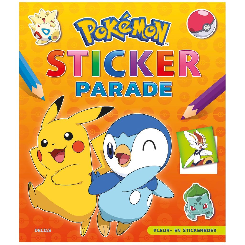 Deltas Kleur- En Stickerboek Pok&Eacute;Mon Sticker Parade