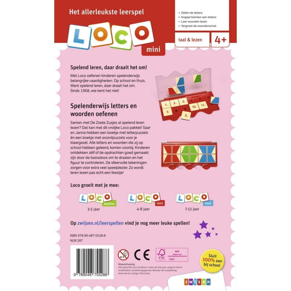 Zwijsen Loco Mini De Zoete Zusjes Spelen Met Letters En Woorden
