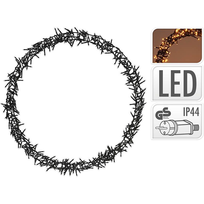 Ceruzo Kerstring Verlicht - 500 Led - Ø58 Cm - Extra Warm Wit - 8 Lichtfuncties - Timer