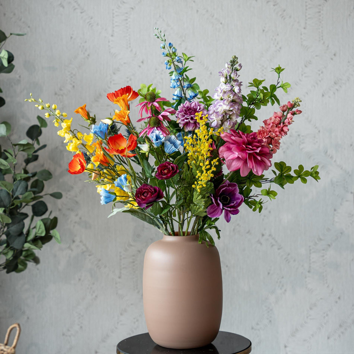 Artificial Flower Bouquet - Bold & Bright Deluxe - Real Touch - 16 Stems - ↑ 85 Cm