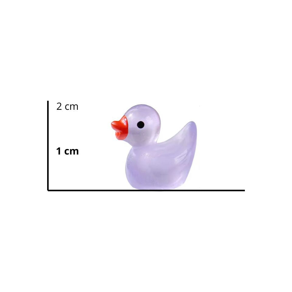 Ducks - Set Of 7 - Miniature Figurines - Glow In The Dark - ↑ 2 Cm