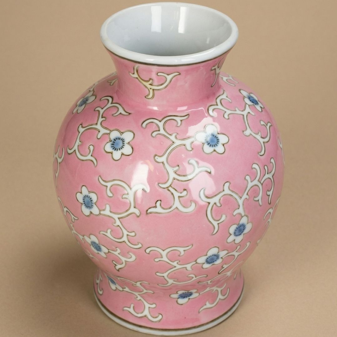 Pink Porcelain Vase Ø16,5 ↑22,5 Cm
