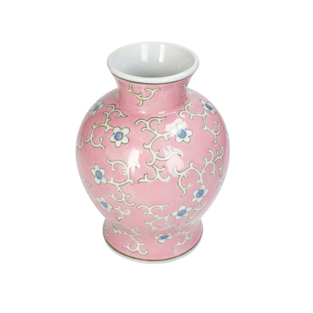Pink Porcelain Vase Ø16,5 ↑22,5 Cm