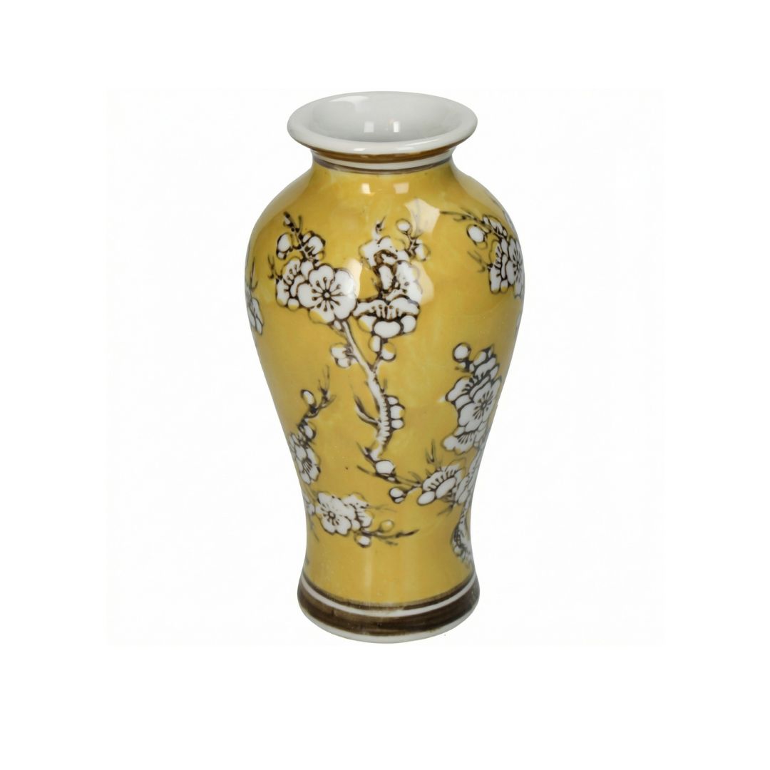 Yellow Porcelain Vase Ø9 ↑ 18 Cm