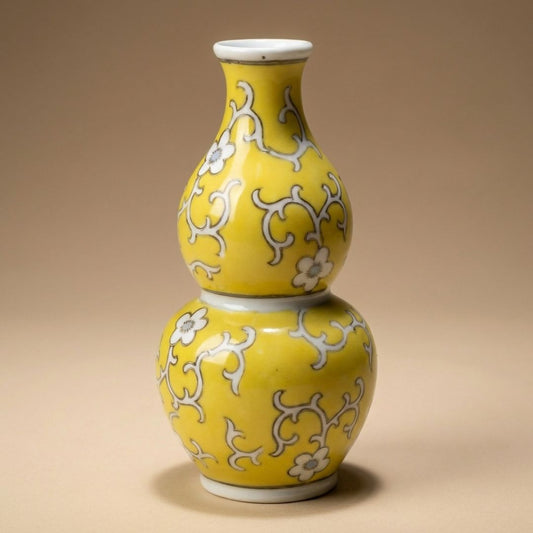 Yellow Porcelain Vase Ø10 ↑20,5 Cm
