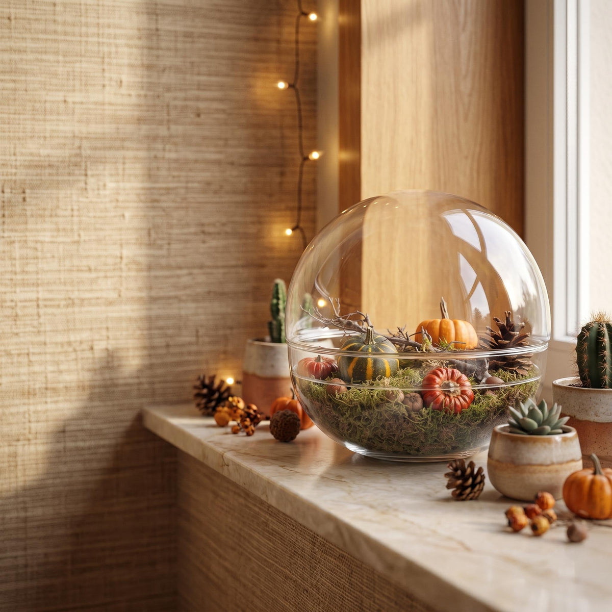 Autumn Terrarium Dome Xl Ø 28Cm ↑ 28Cm + Medium Deco Kit