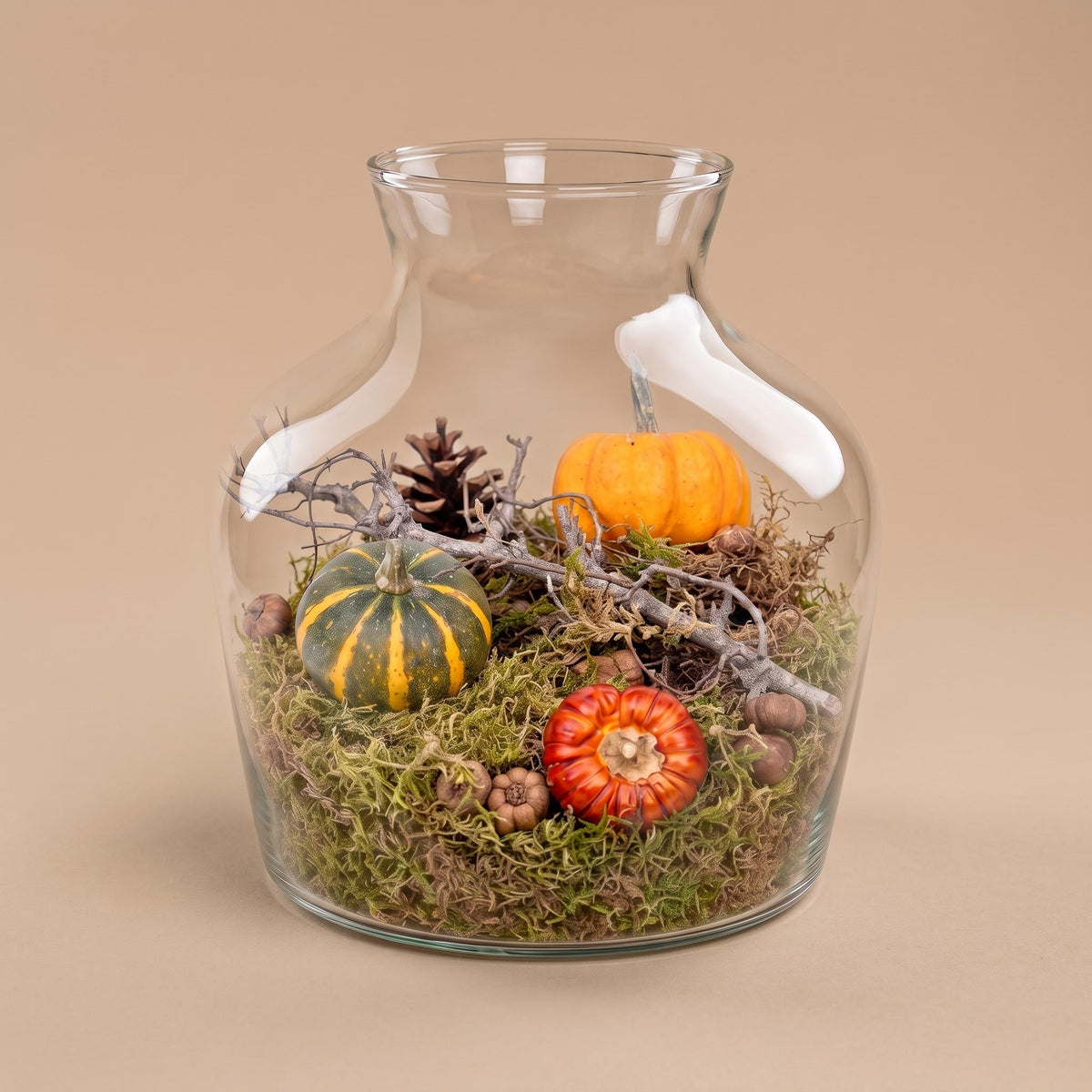 Autumn Terrarium Little Joe Ø 20Cm ↑ 22Cm Medium Deco 2 Pumpkins