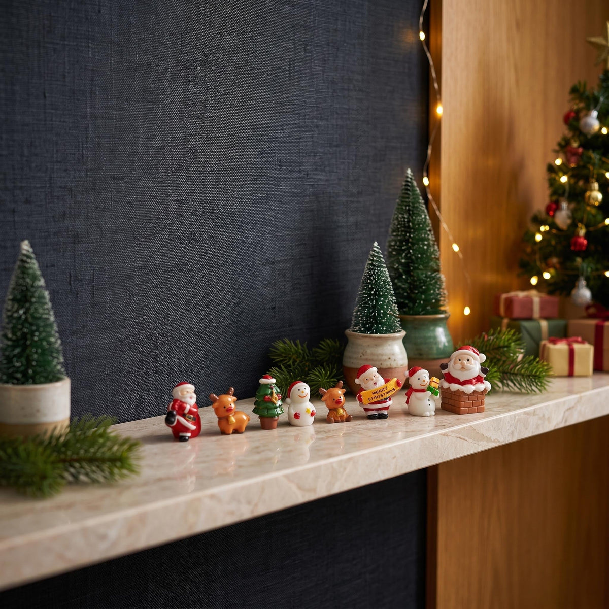 Christmas Friends Set - 8 Pcs - Miniature Figurines ↔ 2-5 Cm