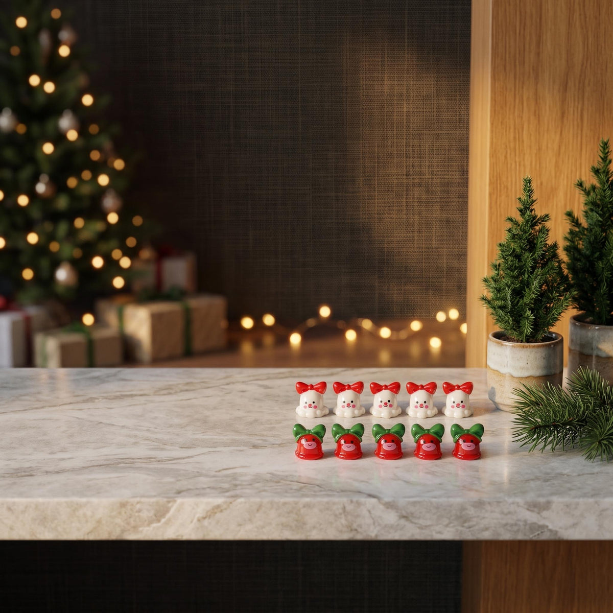 Mini Christmas Characters Set - 10 Pcs - Miniature Figurines ↔ 1 Cm