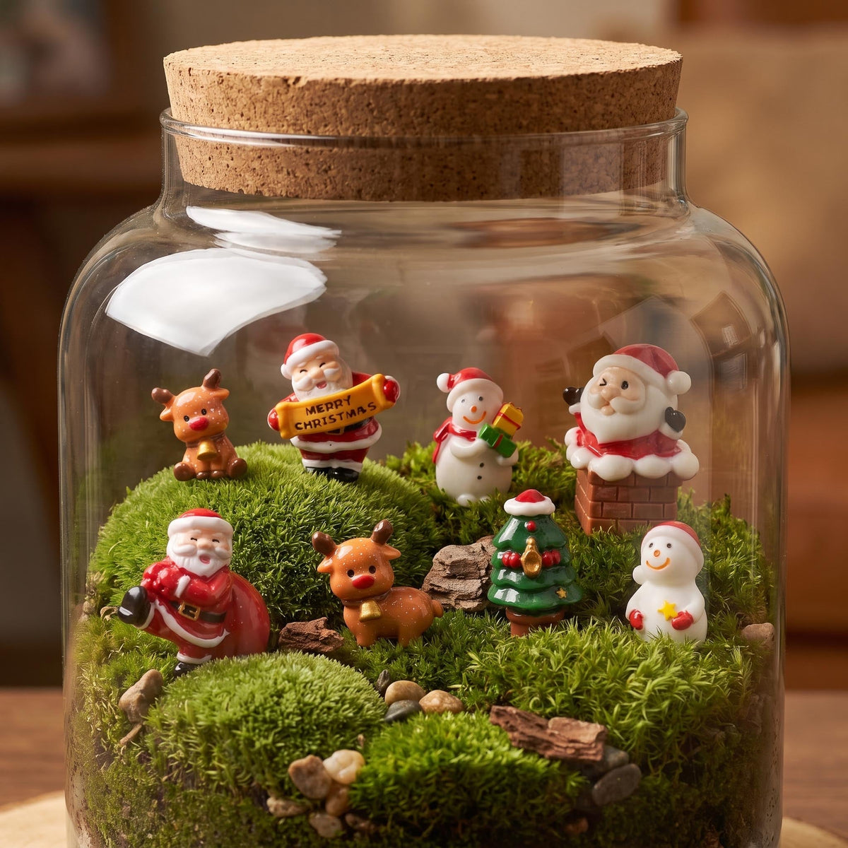 Christmas Friends Set - 8 Pcs - Miniature Figurines ↔ 2-5 Cm