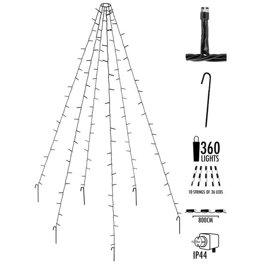 Vlaggenmast Verlichting 360 Led's - 800Cm