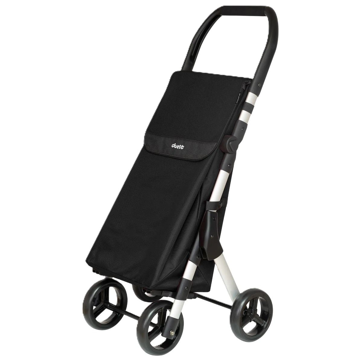 Duett Muuvi Up Zwart - Boodschappentrolley - Tasinhoud 46L - 4 Wielen - Opvouwbaar