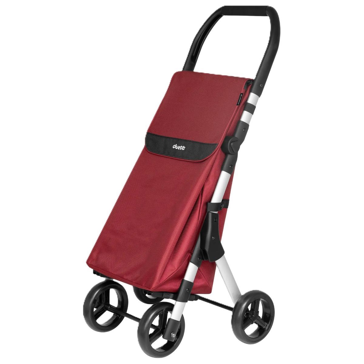 Duett Muuvi Up Rood - Boodschappentrolley - Tasinhoud 46L - 4 Wielen - Opvouwbaar