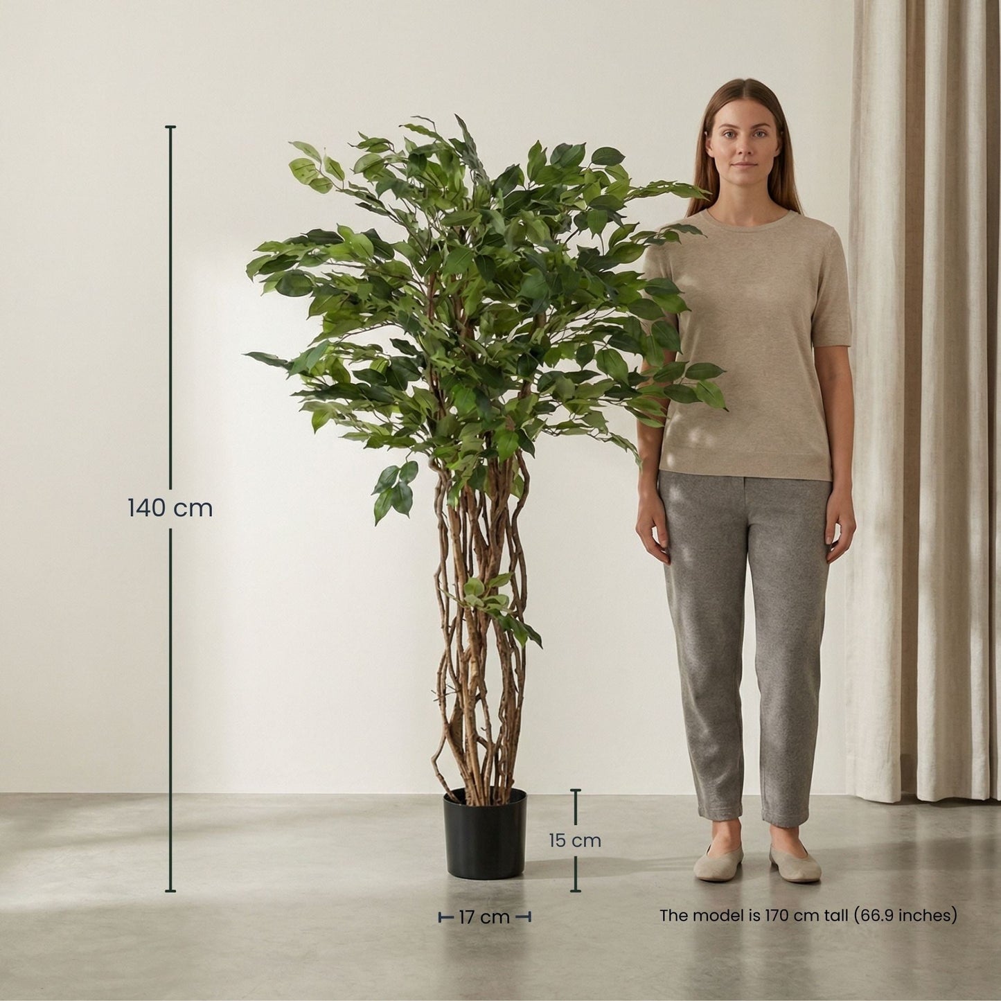 Ficus Liana Tree 140Cm - Artificial Plant