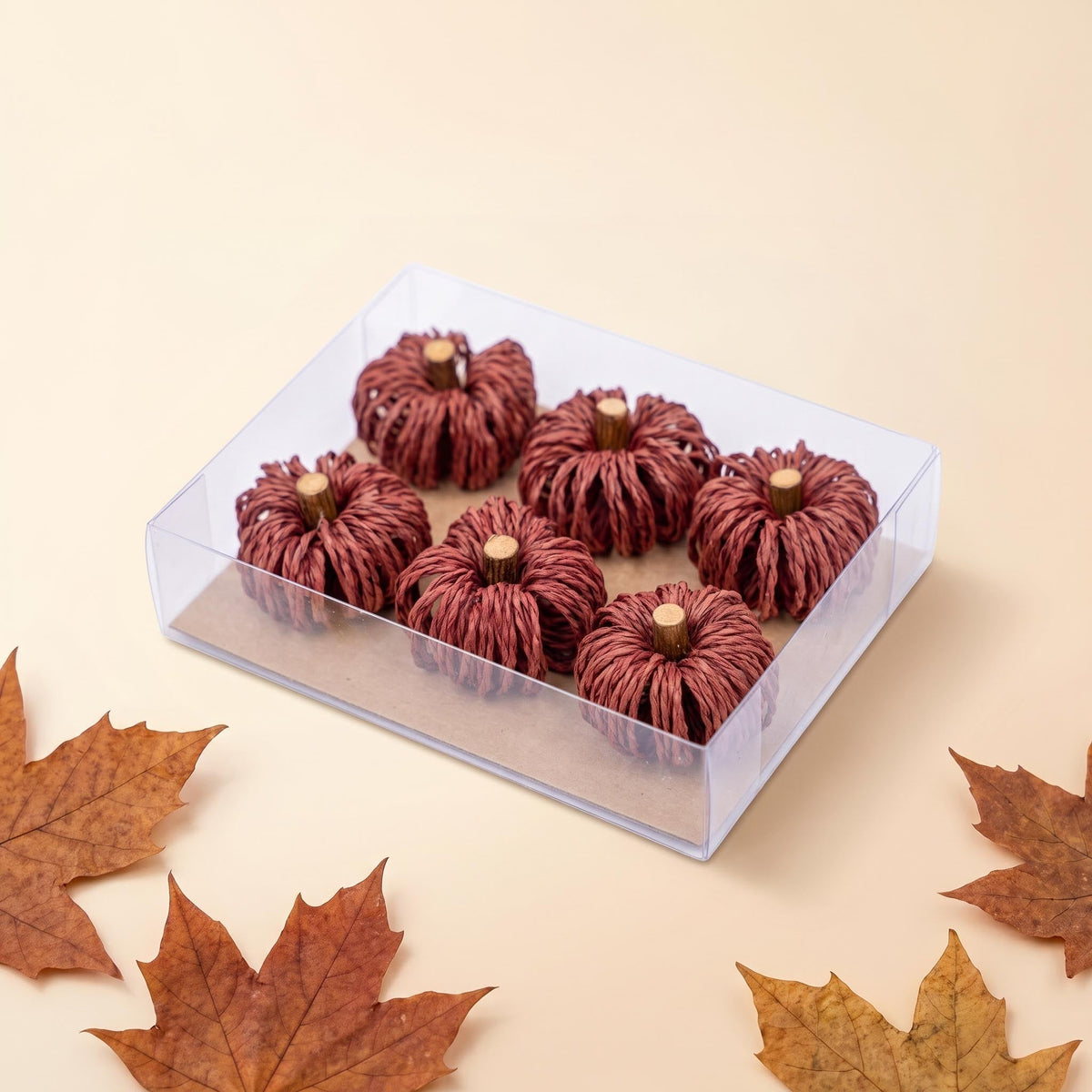Pumpkin Brown - Ø 4 Cm - 6 Pcs - Natuteral Material