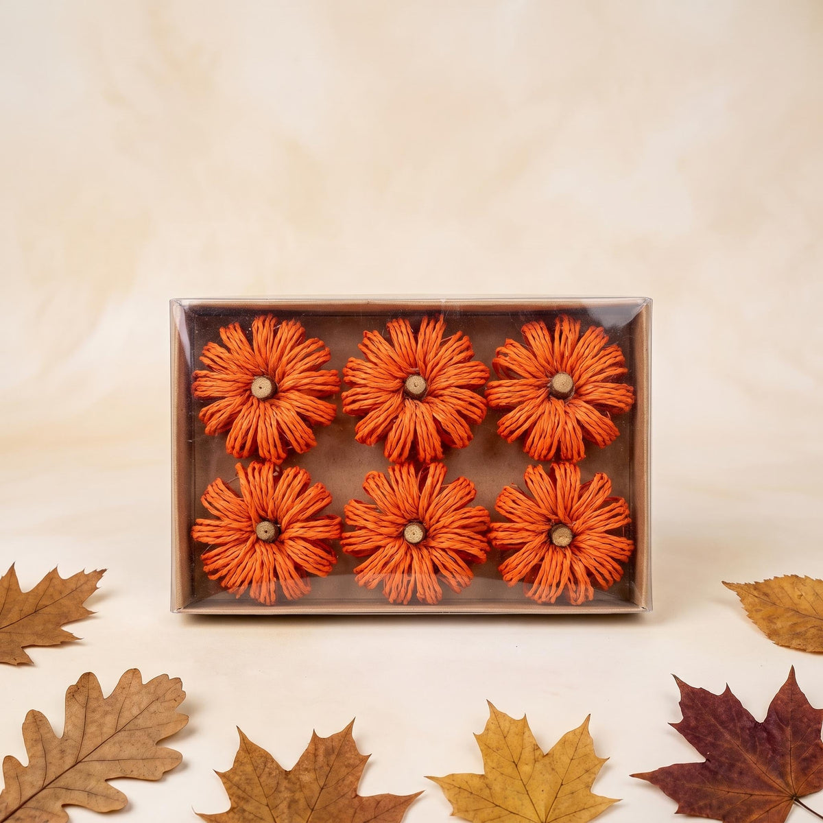 Pumpkin Orange - Ø 4 Cm - 6 Pcs - Natuteral Material