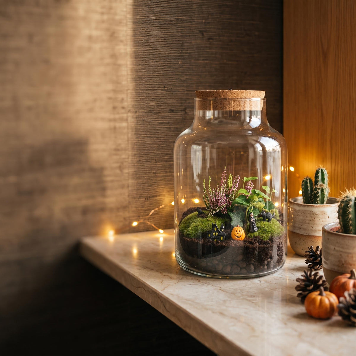 Halloween Terrarium Milky - Trick Or Treat Village -  Ø 21Cm ↑ 30Cm