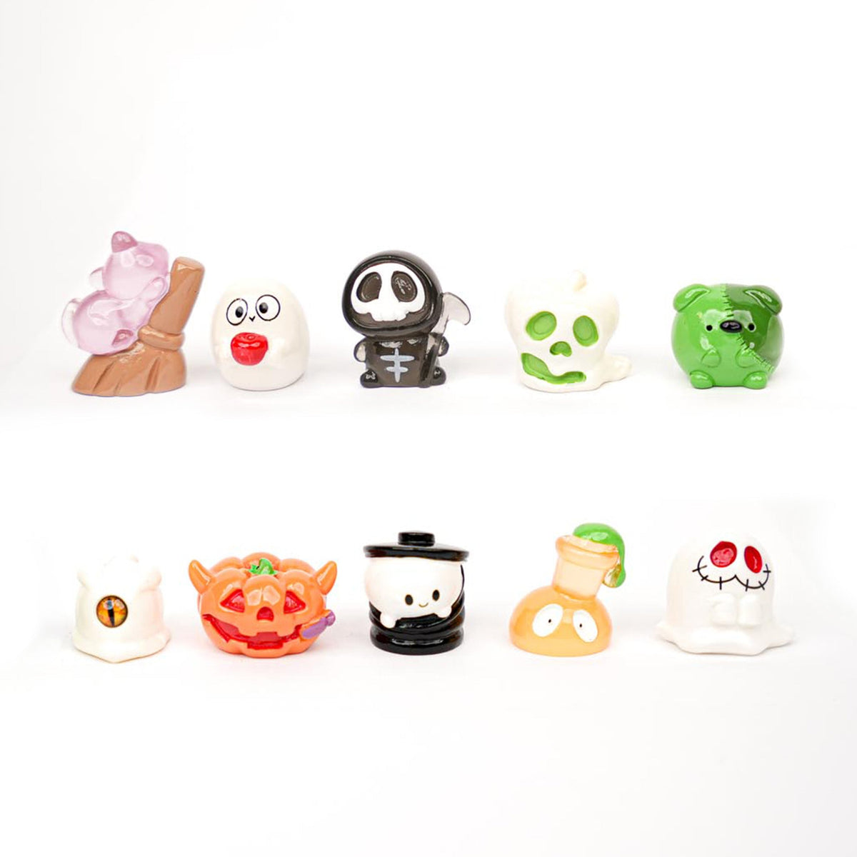Halloween Spooky Crew - 10 Pcs - Miniature Figurines - 1-3 Cm - Halloween Terrarium Decoration