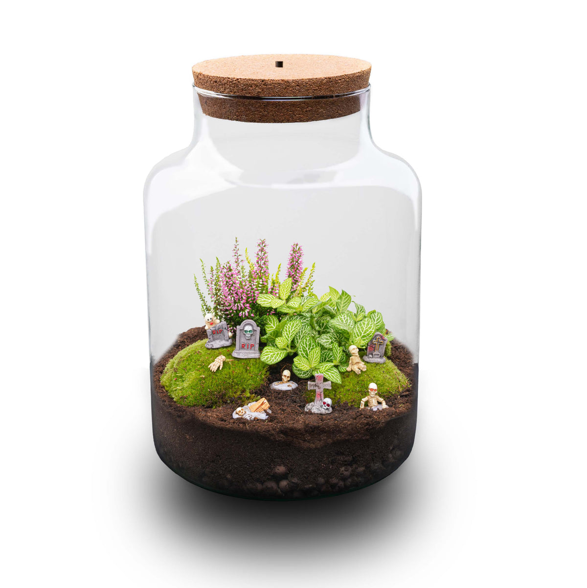 Halloween Terrarium Milky - Haunted Cemetery Edition - Ø 21Cm ↑ 30Cm