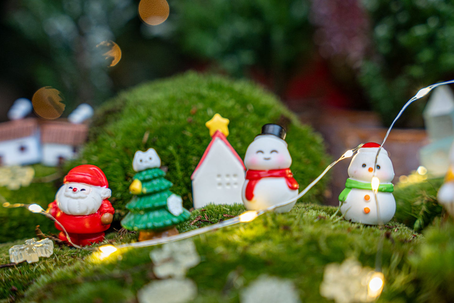 The Jolly Set - Decorative Miniature Christmas Figures - 9Pcs - ↑ 1-3 Cm
