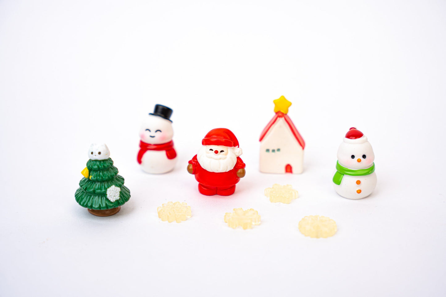 The Jolly Set - Decorative Miniature Christmas Figures - 9Pcs - ↑ 1-3 Cm