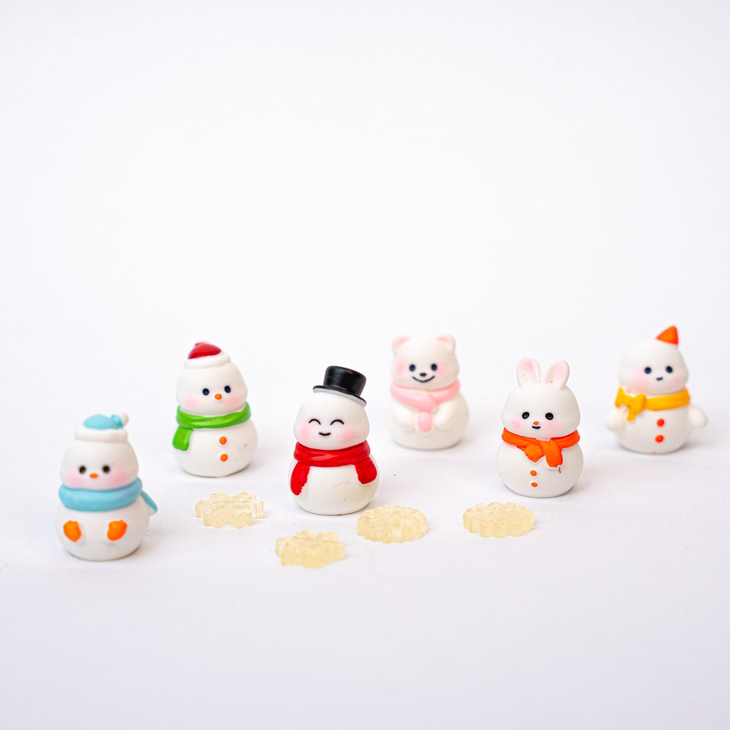 Frosty Friends - Decorative Miniature Figures - Christmas Snowman - 10Pcs- ↑ 1-3 Cm