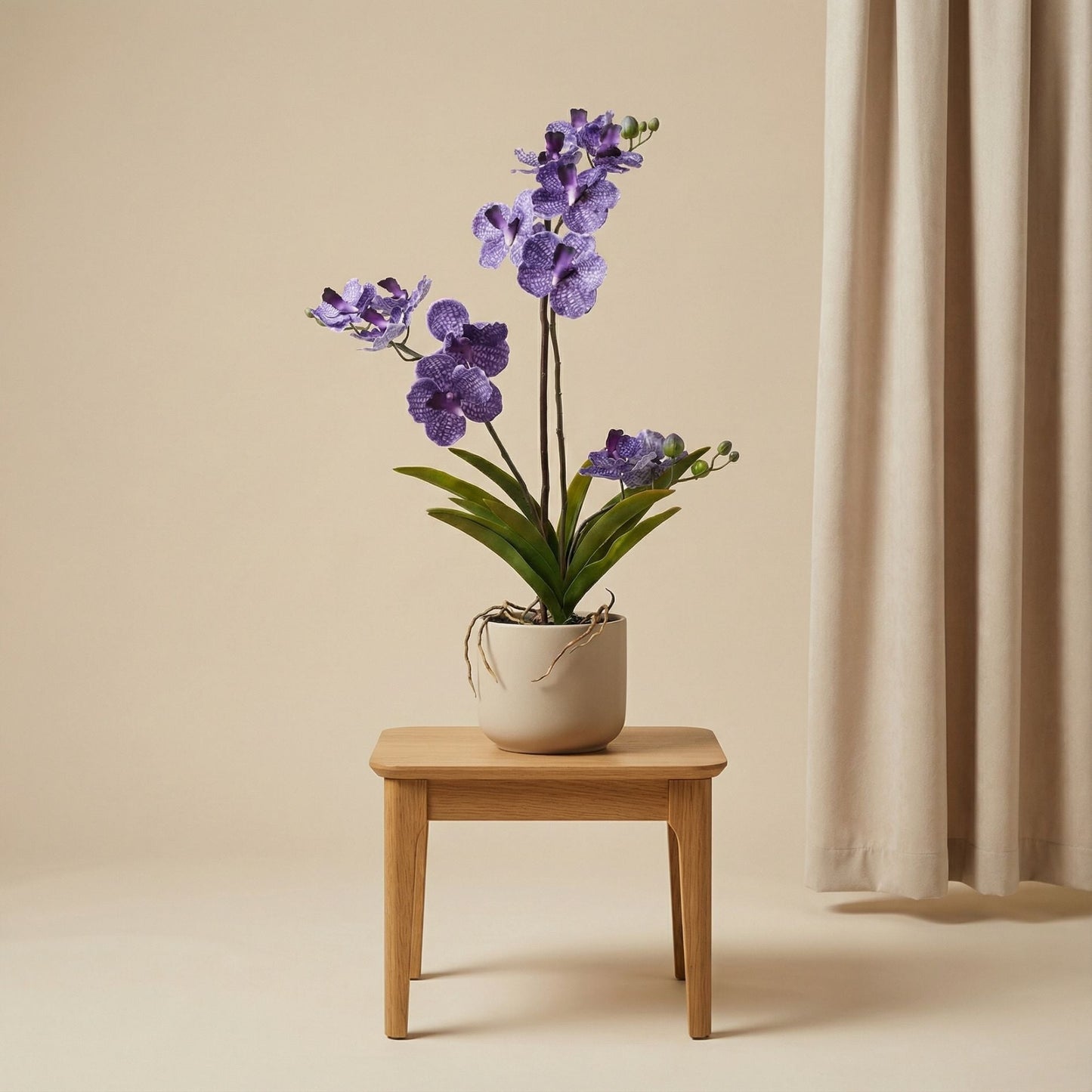 Artificial Orchid Vanda 60 Cm - Purple In Pot - Artificial Plant